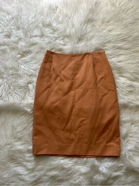 Doncaster Rust Orange Pencil Skirt 99% Wool